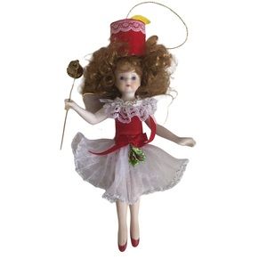 Vintage Hand-Painted JINGLE BELL FAIRY/Porcelain Doll